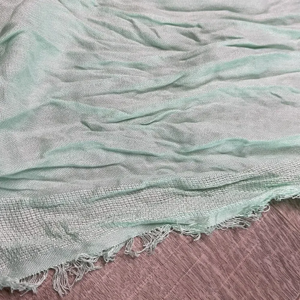 NWT NORDSTROM RACK Teal Mint Fringe Edge Scarf